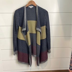 Cabi color block waterfall blanket open cardigan
